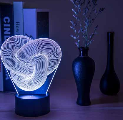 Twist Abstract LED 3D Night Light Touch